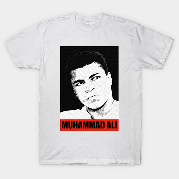 Muhammad Ali Engraved Red T-Shirt by ahmadzakiramadhan